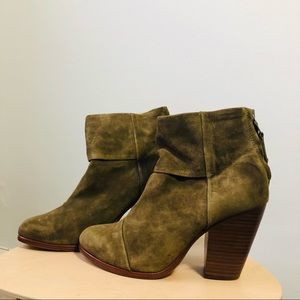 Rag & Bone NEWBURY Bootie Green Suede Sz 8.5